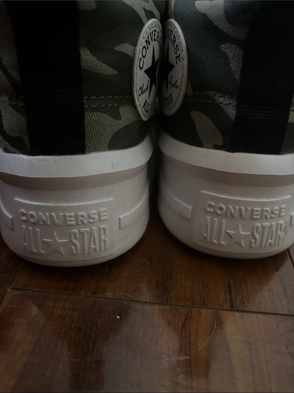 Converse Kids Camo Green Black White Low-Top Sneakers
